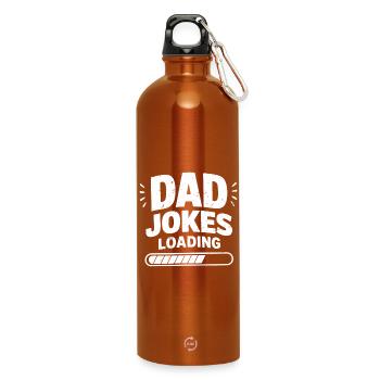 Blagues de papa en charge - Gourde en inox avec mousqueton 750 ml - orange - Devant