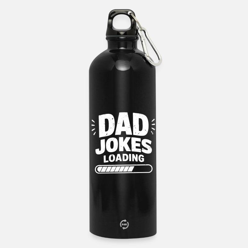 dad jokes loading - Trinkflasche mit Karabiner 750 ml - Schwarz