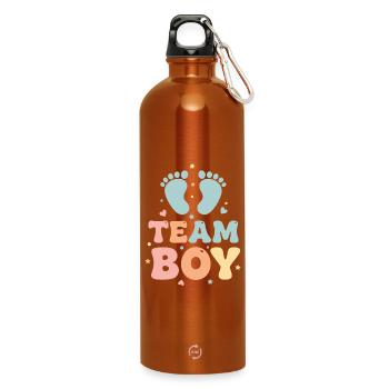 Révélation du sexe : équipe Baby Shower Boy Baby - Gourde en inox avec mousqueton 750 ml - orange - Devant