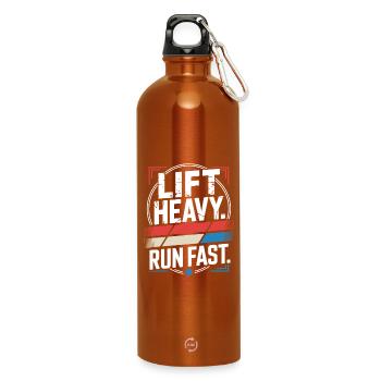Entraînement Lourd Course Rapide Salle de sport Entraînement Fitness - Gourde en inox avec mousqueton 750 ml - orange - Devant