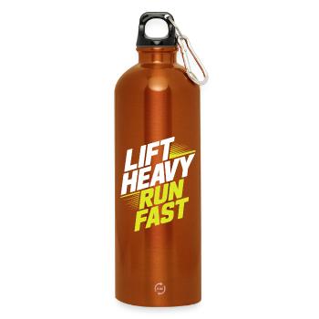 Entraînement Lourd Course Rapide Salle de sport Entraînement Fitness - Gourde en inox avec mousqueton 750 ml - orange - Devant