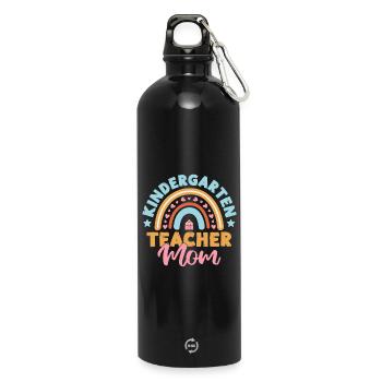 Enseignante de maternelle Maman Institutrice de maternelle - Gourde en inox avec mousqueton 750 ml - noir - Devant
