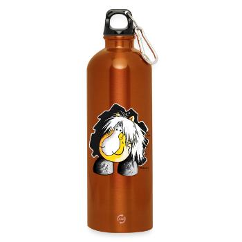 Haflinger - Hafi - Pferd - Trinkflasche mit Karabiner 750 ml - Orange - Vorne