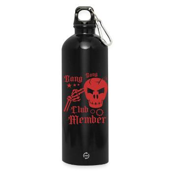 Bang Bang Club Mitglied - Trinkflasche mit Karabiner 750 ml - Schwarz - Vorne