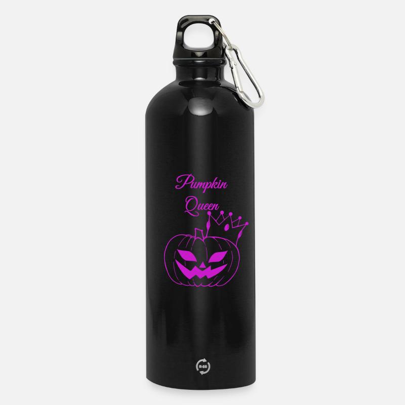 Pumpkin Königin Halloween Design - Trinkflasche mit Karabiner 750 ml - Schwarz