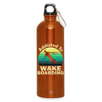 Wakeboarding - Water Bottle with carabiner 750 ml - burnt orange - Front