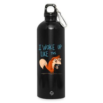 Je me suis réveilléComme ça - Gourde en inox avec mousqueton 750 ml - noir - Devant