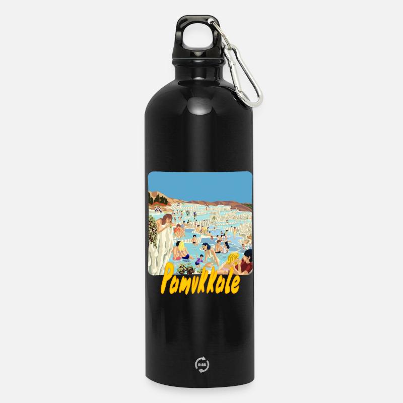 Pamukkale - Trinkflasche mit Karabiner 750 ml - Schwarz