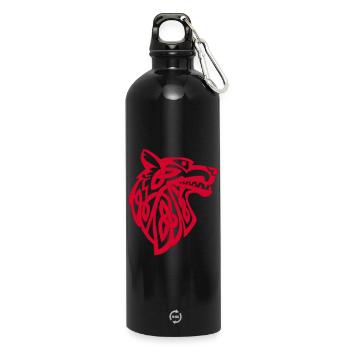 Wikinger Roter Wolf - Trinkflasche mit Karabiner 750 ml - Schwarz - Vorne