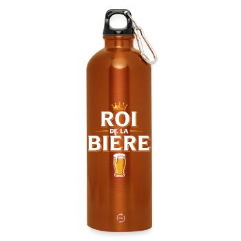 König Des Bieres Paar Humor Aperitif - Trinkflasche mit Karabiner 750 ml - Orange - Vorne
