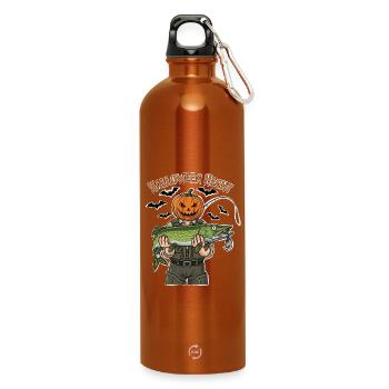 Halloween Pike Pumpkin Head - Water Bottle with carabiner 750 ml - burnt orange - Front
