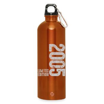 21e anniversaire Homme Femme 21 ans 2005 Décoration drôle - Gourde en inox avec mousqueton 750 ml - orange - Devant