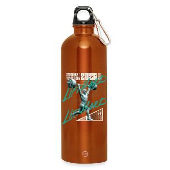 Homme en musculation, version rose violet clair - Gourde en inox avec mousqueton 750 ml - orange - Devant