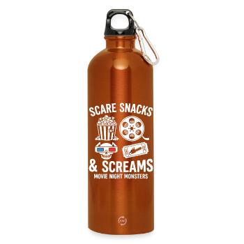 Scare Snacks & Screams - Water Bottle with carabiner 750 ml - burnt orange - Front
