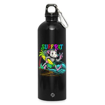 Surf Rat Surfing - Trinkflasche mit Karabiner 750 ml - Schwarz - Vorne