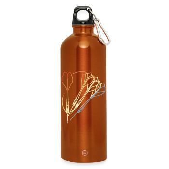 Darts Sketch Vintage Look - Water Bottle with carabiner 750 ml - burnt orange - Front