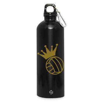 Volleyball - Water Bottle with carabiner 750 ml - black - Front
