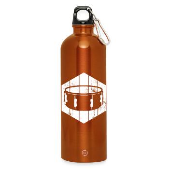 Tambour latéral - Gourde en inox avec mousqueton 750 ml - orange - Devant