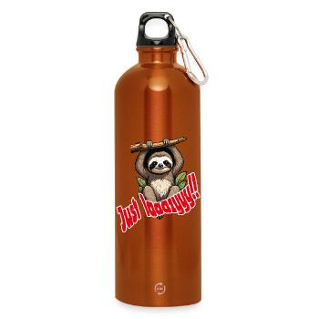 Süßer Faultier mit humoristischem Spruch - Trinkflasche mit Karabiner 750 ml - Orange - Vorne