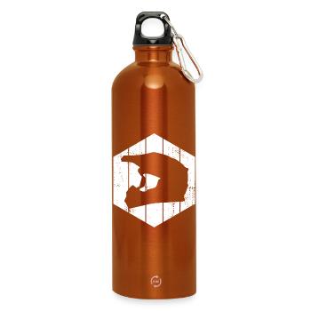 Motocross Helm - Trinkflasche mit Karabiner 750 ml - Orange - Vorne