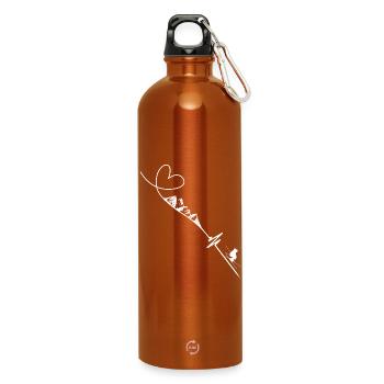 Skifahren Heartbeat - Trinkflasche mit Karabiner 750 ml - Orange - Vorne