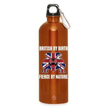 British Bulldog - Water Bottle with carabiner 750 ml - burnt orange - Front