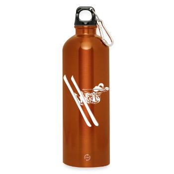 Skifahrer - Trinkflasche mit Karabiner 750 ml - Orange - Vorne