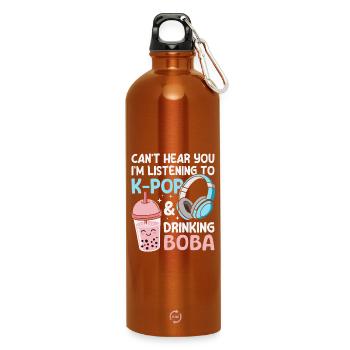 K-Pop Korea-Popmusik Bubble Tea Boba - Trinkflasche mit Karabiner 750 ml - Orange - Vorne