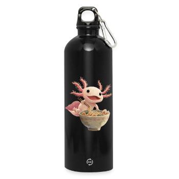 Nouilles ramen aux axolotls - Gourde en inox avec mousqueton 750 ml - noir - Devant
