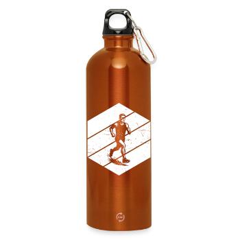 Puristisches Running Thema - Trinkflasche mit Karabiner 750 ml - Orange - Vorne