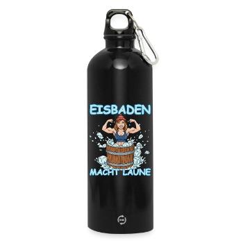 Eisbaden Für Damen - Trinkflasche mit Karabiner 750 ml - Schwarz - Vorne