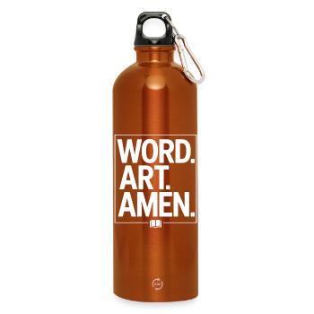 Word Art Amen Typographie - Gourde en inox avec mousqueton 750 ml - orange - Devant