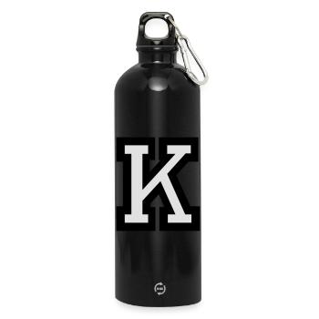 Lettre K en deux couleurs - Gourde en inox avec mousqueton 750 ml - noir - Devant