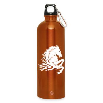 Ghost horse (white) - Water Bottle with carabiner 750 ml - burnt orange - Front