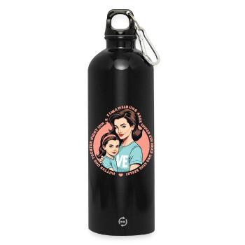 Mutter und Tochter - Trinkflasche mit Karabiner 750 ml - Schwarz - Vorne
