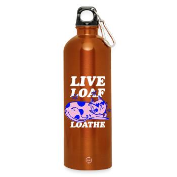 Live Loaf Loathe – Sassy Cat Vibes - Water Bottle with carabiner 750 ml - burnt orange - Front
