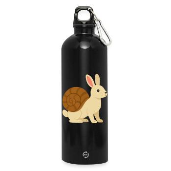 Lapin Escargot tout mignon - Gourde en inox avec mousqueton 750 ml - noir - Devant