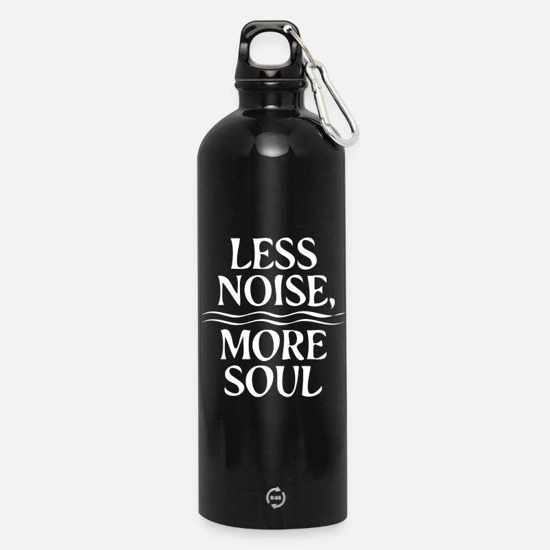 Moins de bruit, plus d’âme, style de vie minimaliste - Gourde en inox avec mousqueton 750 ml - noir