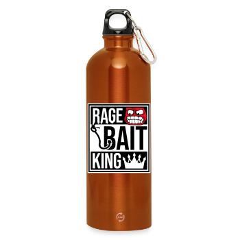 Rage Bait King en ligne Troll Attention Fun - Gourde en inox avec mousqueton 750 ml - orange - Devant