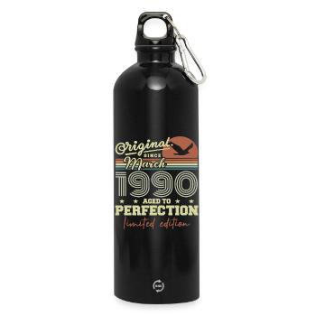 Anniversaire Mars 1990 - Gourde en inox avec mousqueton 750 ml - noir - Devant