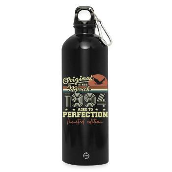 Birthday March 1994 - Water Bottle with carabiner 750 ml - black - Front
