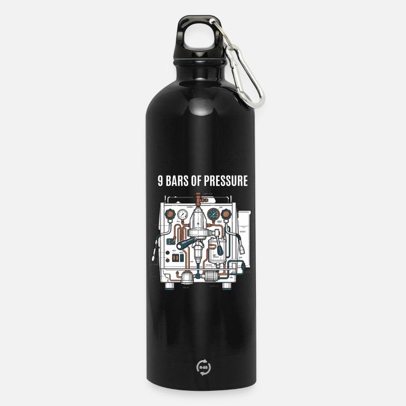 Pression du café - Gourde en inox avec mousqueton 750 ml - noir