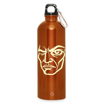 Portrait abstrait « L’Observateur » - Gourde en inox avec mousqueton 750 ml - orange - Devant
