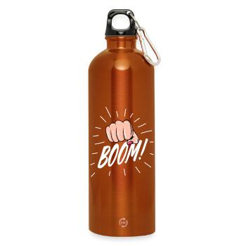 Strip Pop with female fist - Water Bottle with carabiner 750 ml - burnt orange - Front
