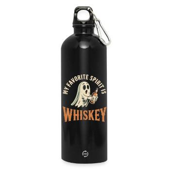 Meine Lieblingsspirituose ist Whiskey Ghost - Trinkflasche mit Karabiner 750 ml - Schwarz - Vorne