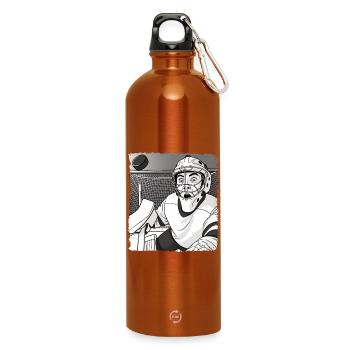 drôle de hockey gardien de but selfie hockey - Gourde en inox avec mousqueton 750 ml - orange - Devant
