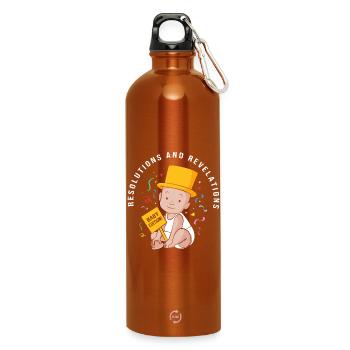 Gender Reveal New Year's Eve - Water Bottle with carabiner 750 ml - burnt orange - Front