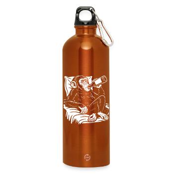 Cheeky Chimp Sips Beer - Water Bottle with carabiner 750 ml - burnt orange - Front