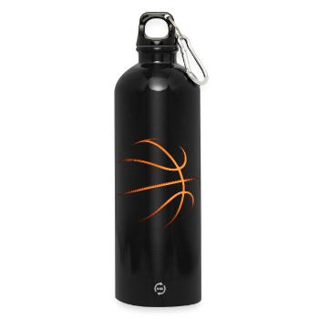 Basketball Basketball Player Gift Idea Baller Bball - Water Bottle with carabiner 750 ml - black - Front