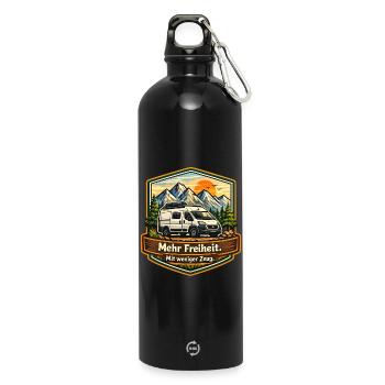 Camping-More Freedom-With Less Stuff-Camper - Water Bottle with carabiner 750 ml - black - Front